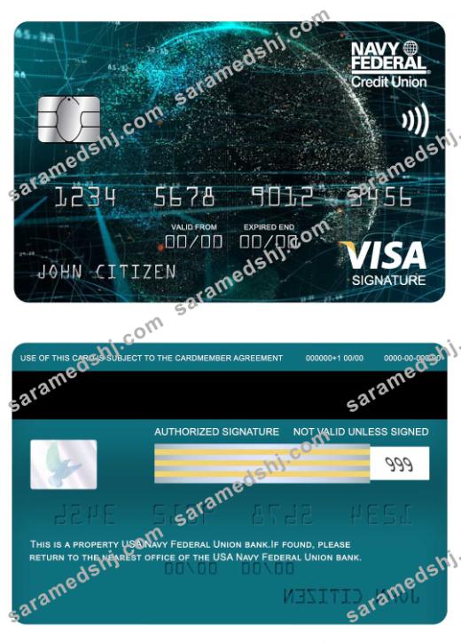 USA Navy Federal Union bank visa signature card